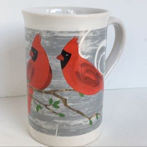 Red Cardinal mug Royal Norfolk coffee tea cup ceramic birds white red EUC